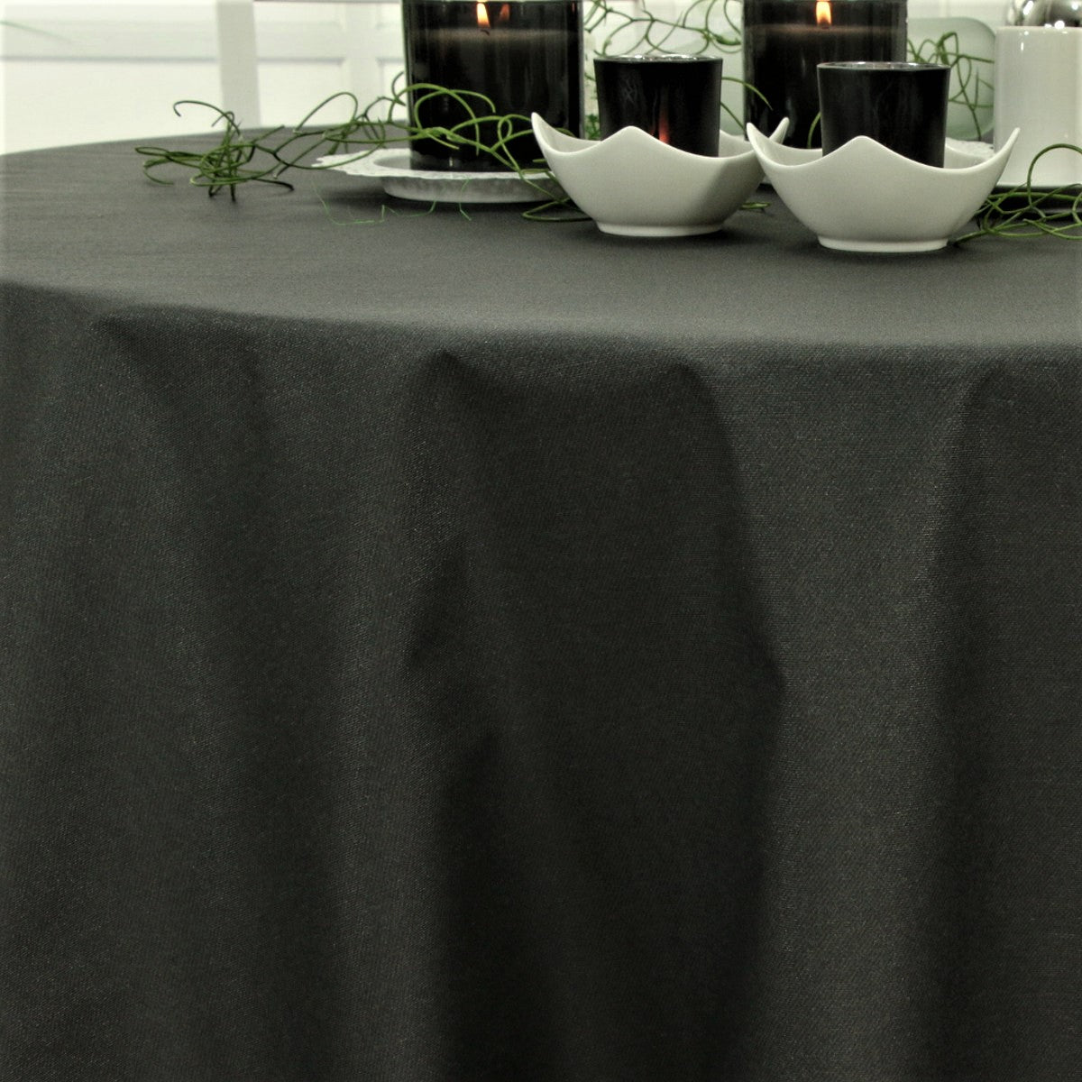 Dali ensfarget sort akrylduk, 140 cm bred