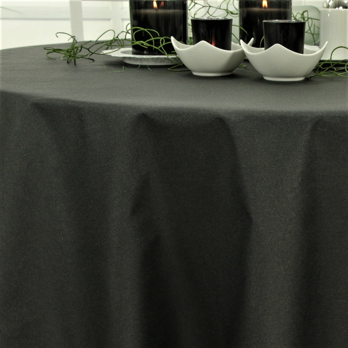 Ensfarget akrylduk i sort - Dali, 160 cm bred