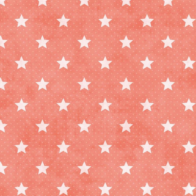 Starlet Apricot, aprikosfarget voksduk med hvite stjerner