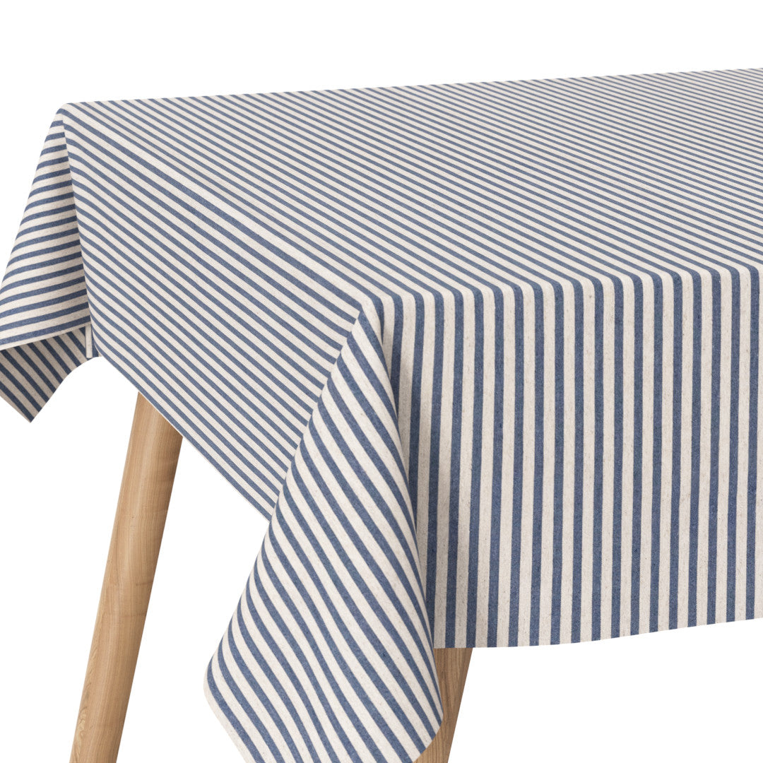 Striber På Tvers Blå – Hjørne av akrylduk med striper blå og offwhite