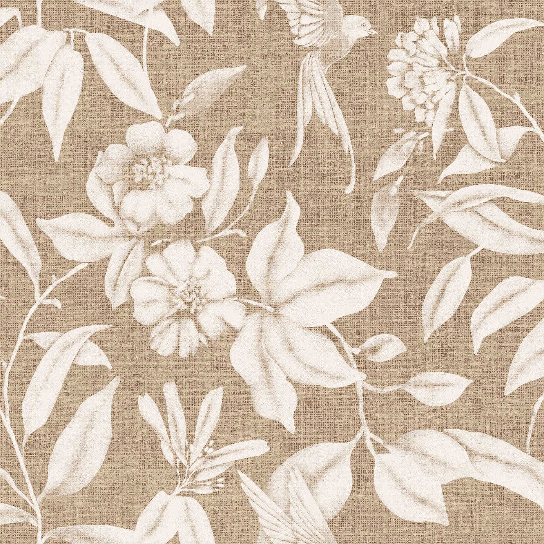 Textilia Miosotis Natur – Voksduk med blader og hørlook