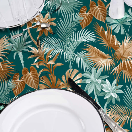 Textilia Riviera Green – Voksduk med flotte tropiske blader, oppdekking
