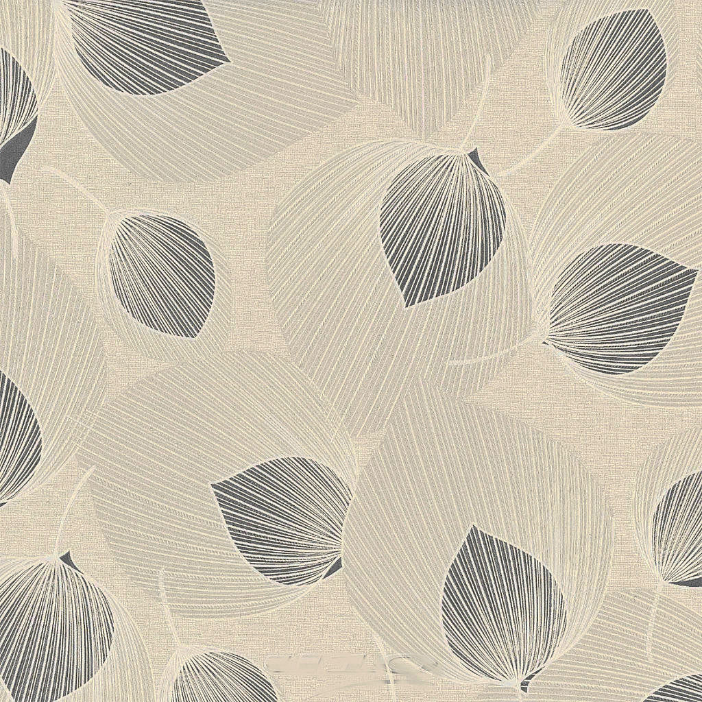 Textilia Helga Grå - Voksduk med spennende bladmønster