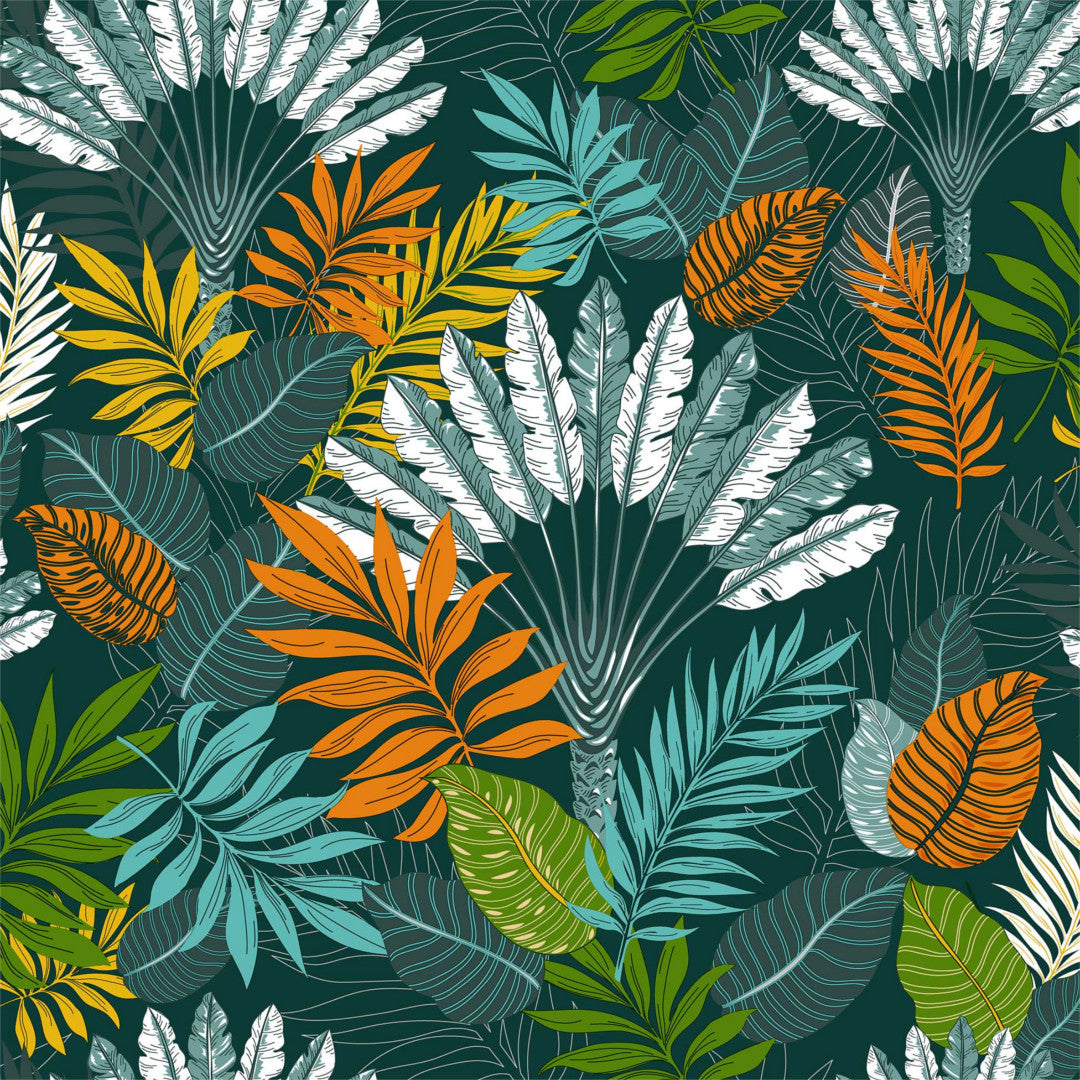 Textilia Panazio Dark – Mørk voksduk med tropiske blader