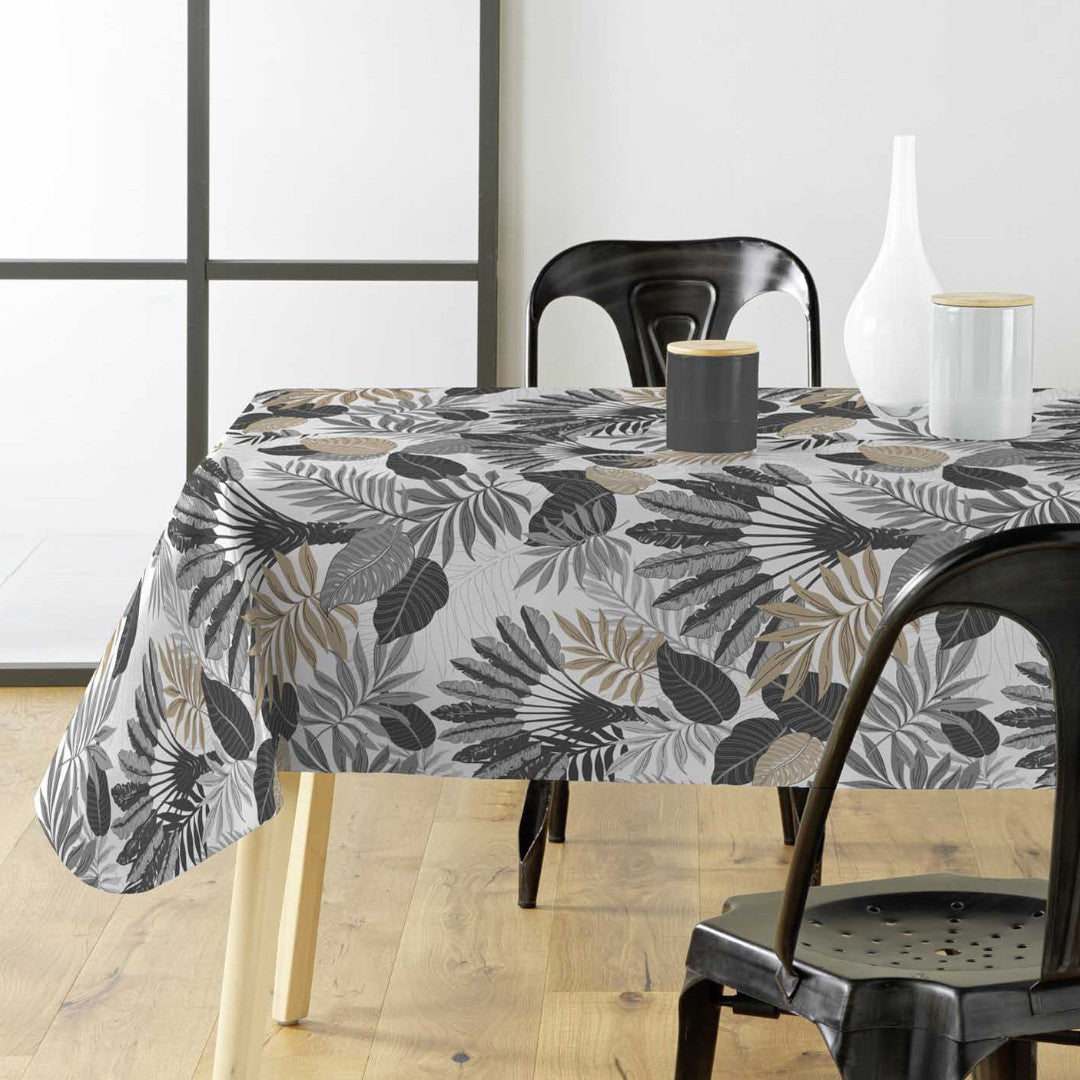 Textilia Panazio Linen – Lys voksduk med tropiske blader