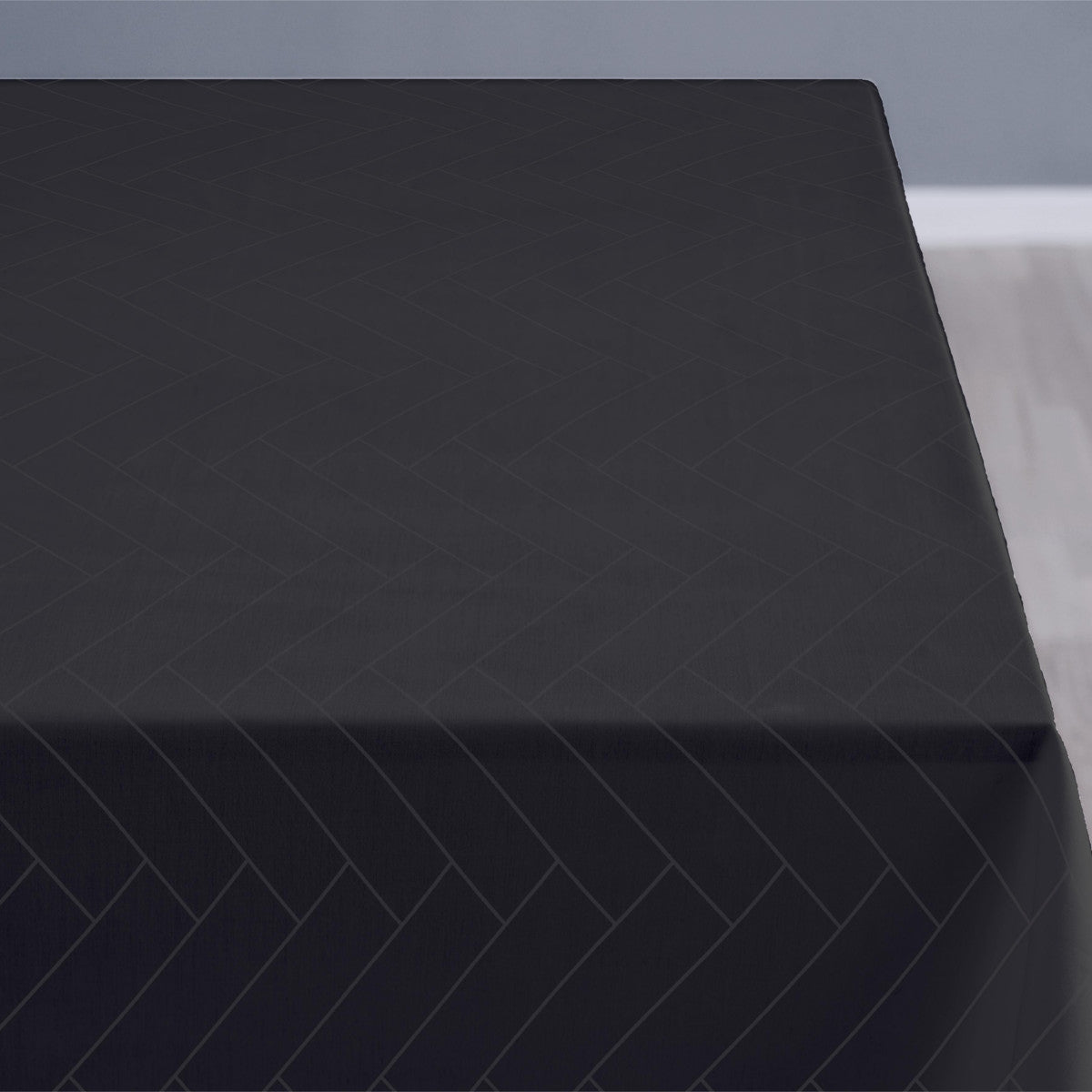Södahl Tiles Ash mørk grå, klassisk damaskvevd akrylduk med antiskli