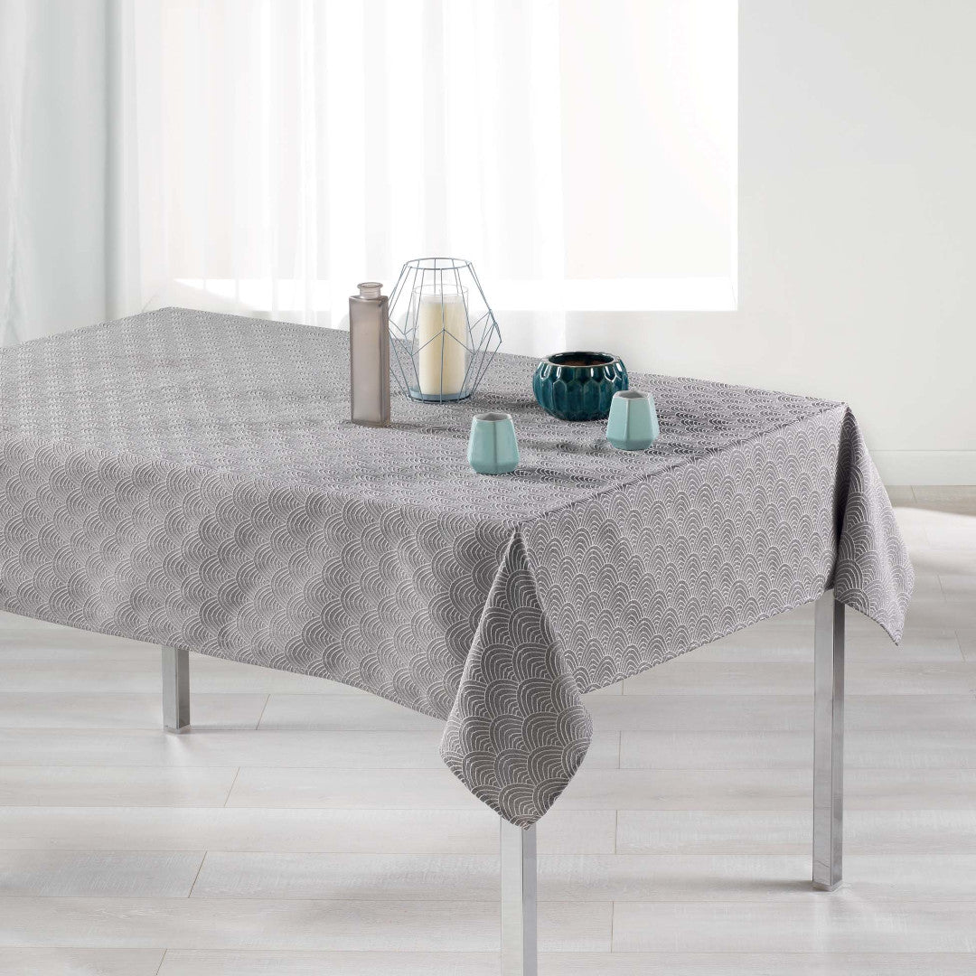 Tokio Jacquard Grå 140x250 cm – Damaskduk med antiflekk, miljøbilde