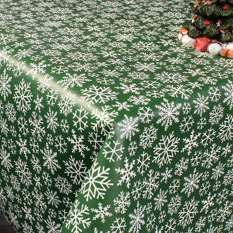 Trend Juleduk – Snøfnugg mørkegrønn