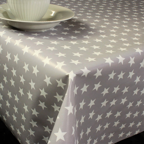 Trend Juleduk – Stjerner Overalt Grå/Hvit