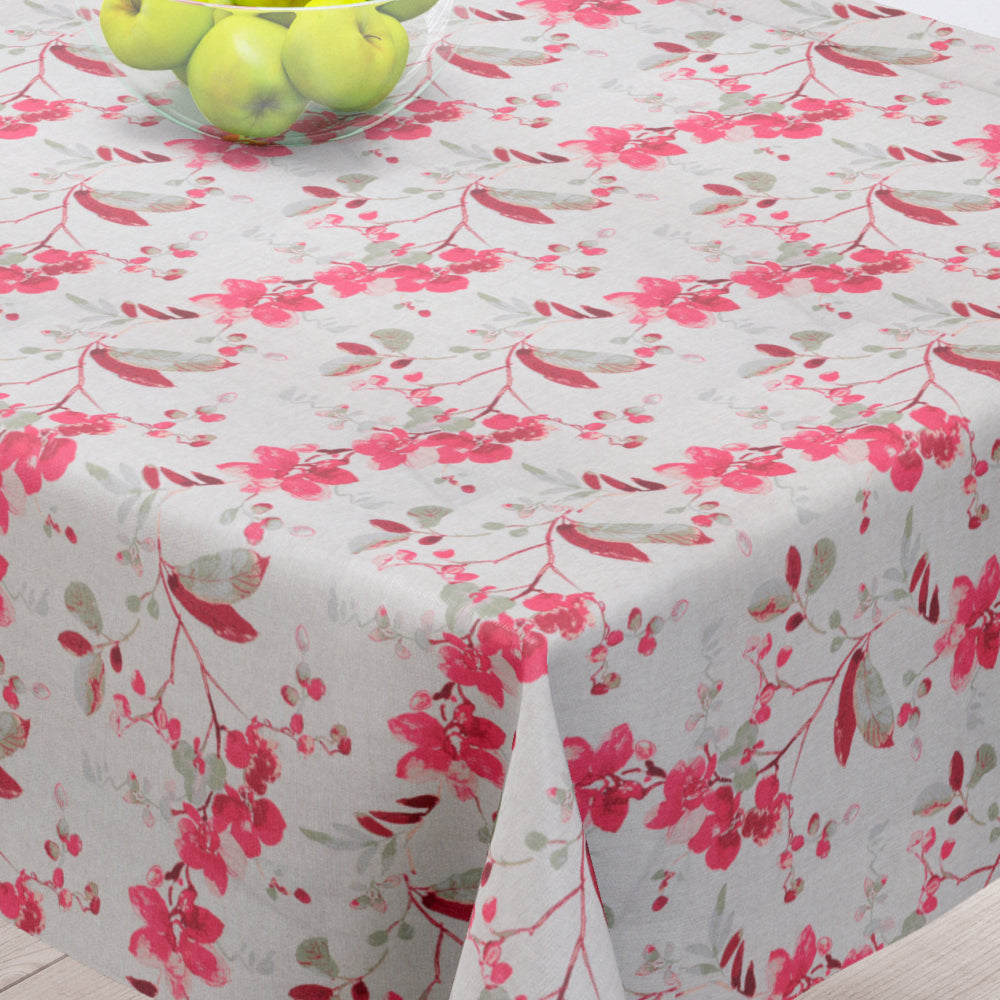 Vanda Lyserød - Vakre blader og greiner på linduk - 100 % lin