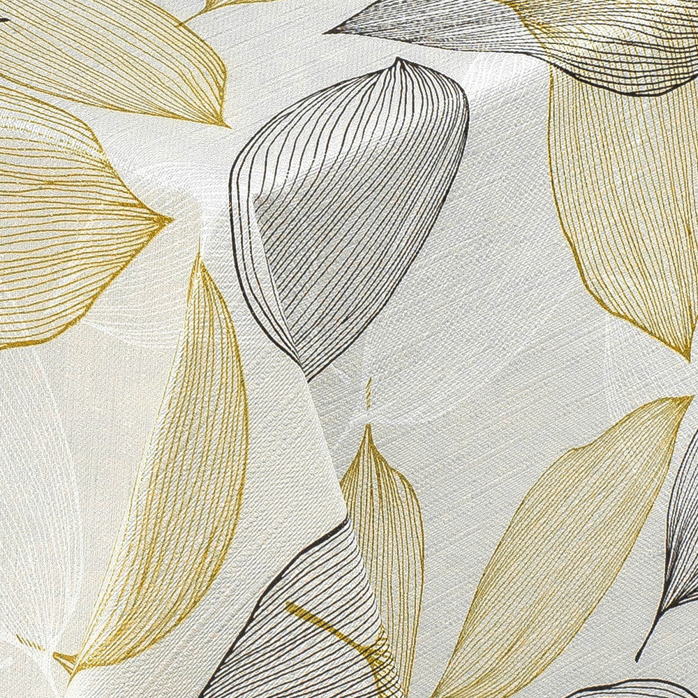 Strekblader gyllen og svart – Voksduk i flott linlook