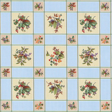 Berries for Birds and Humans – voksduk med ruter og bærbusk