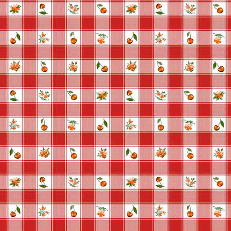 Voksduk - Cherries and Pansies Rød