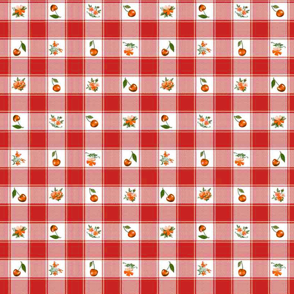 Voksduk - Cherries and Pansies Rød