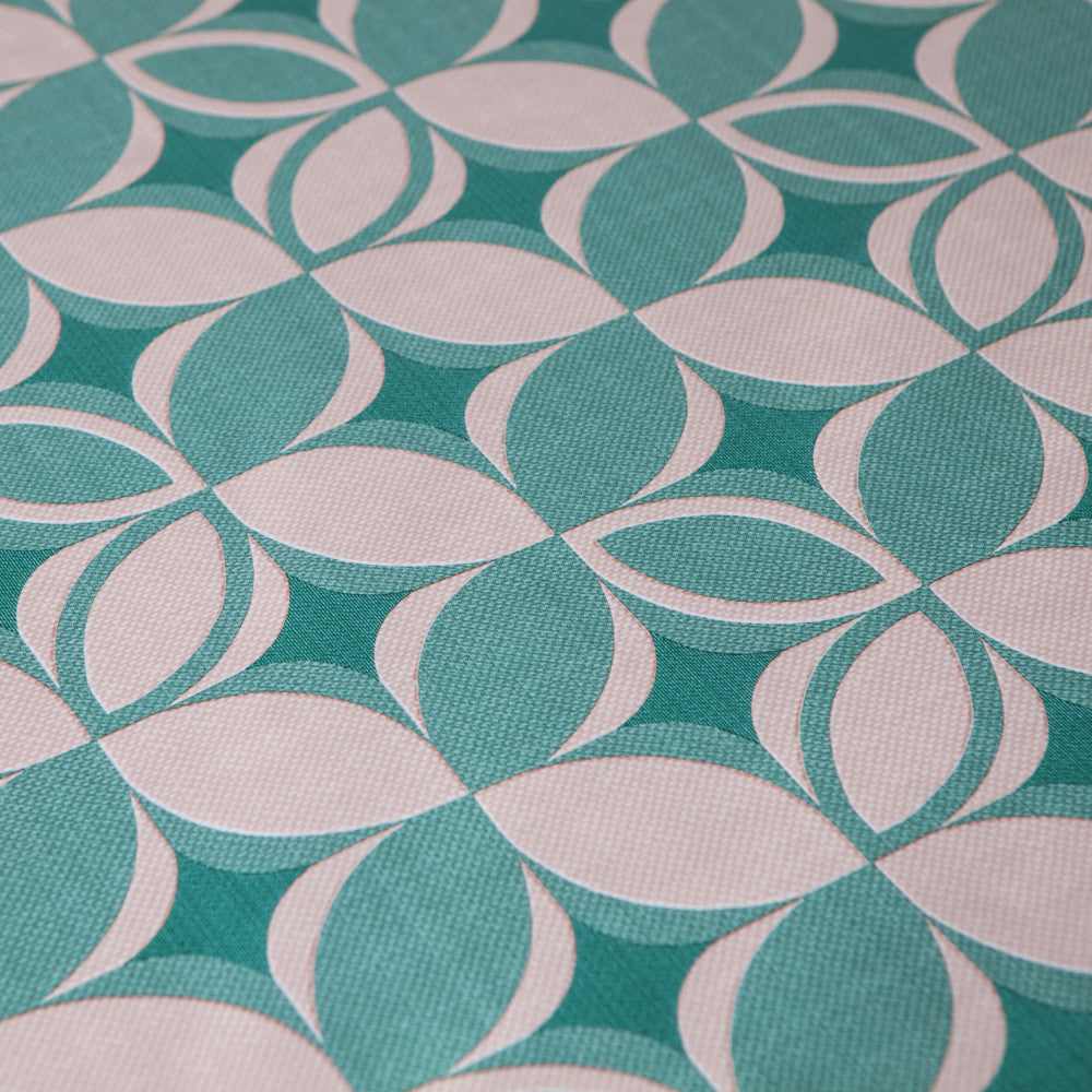 Voksduk - Firkløver opal med grafisk mønster