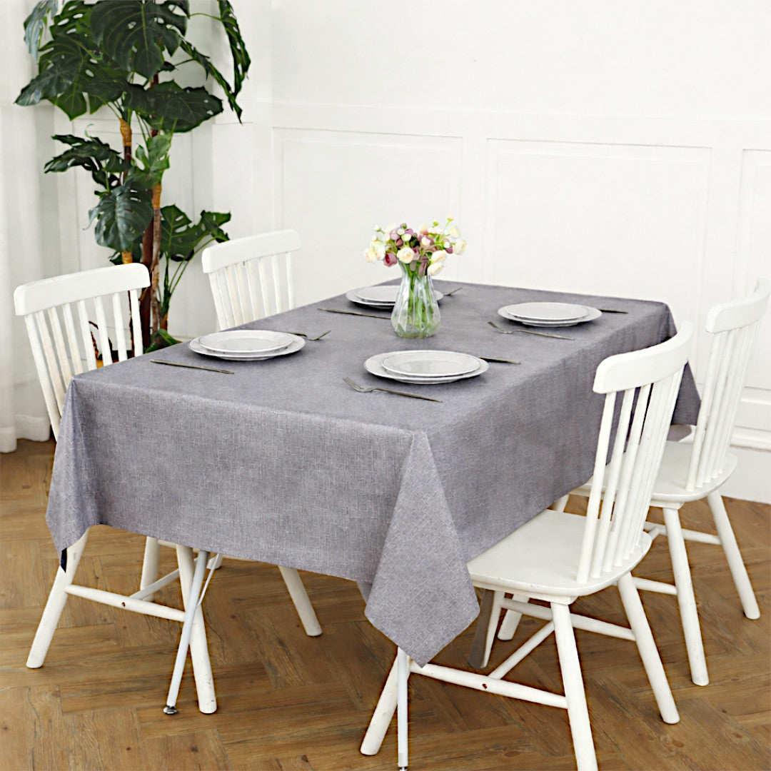 Linen Look Beton - Ensfarget voksduk i linlook, pregede overflate, miljø