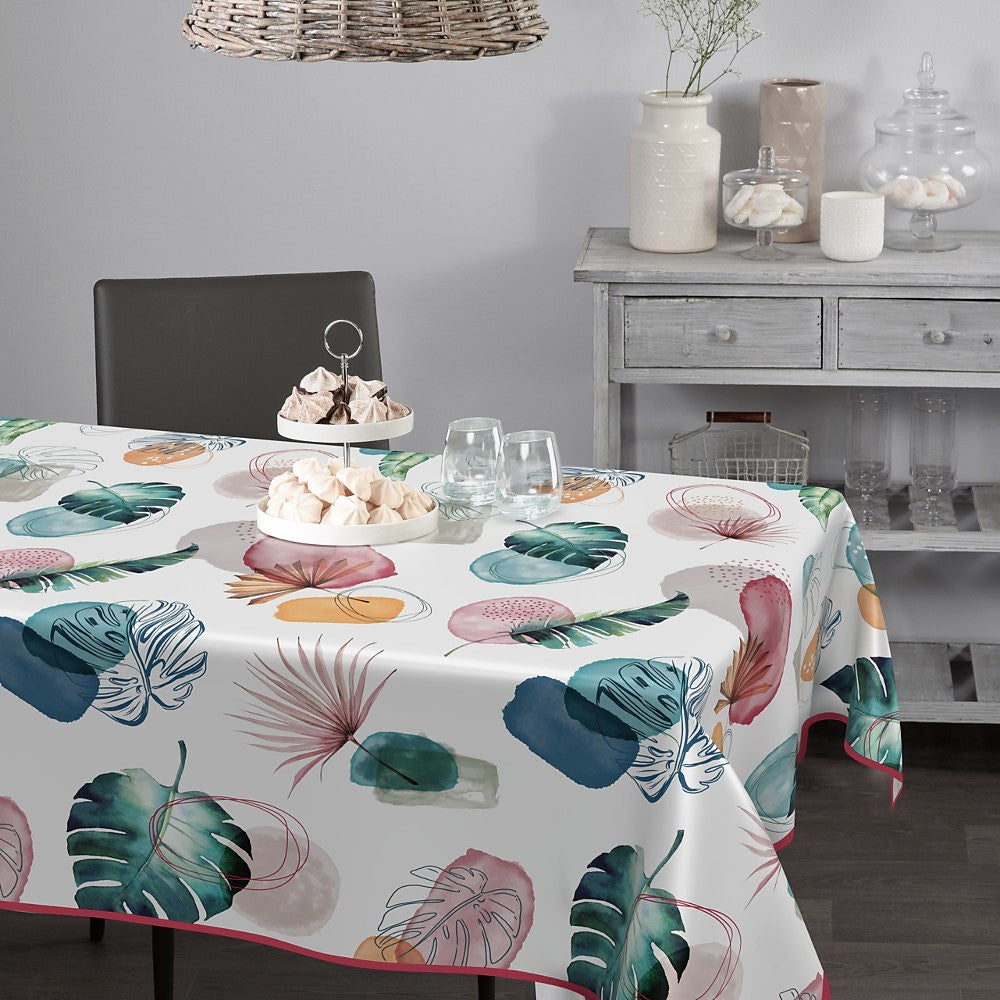 Playfull Leaves – Festlig voksduk i hessianlook med vakre blader