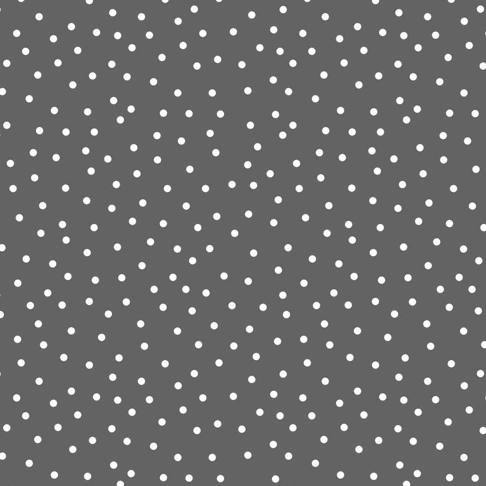 Prikk Antrasitt - Voksduk med hvite prikker