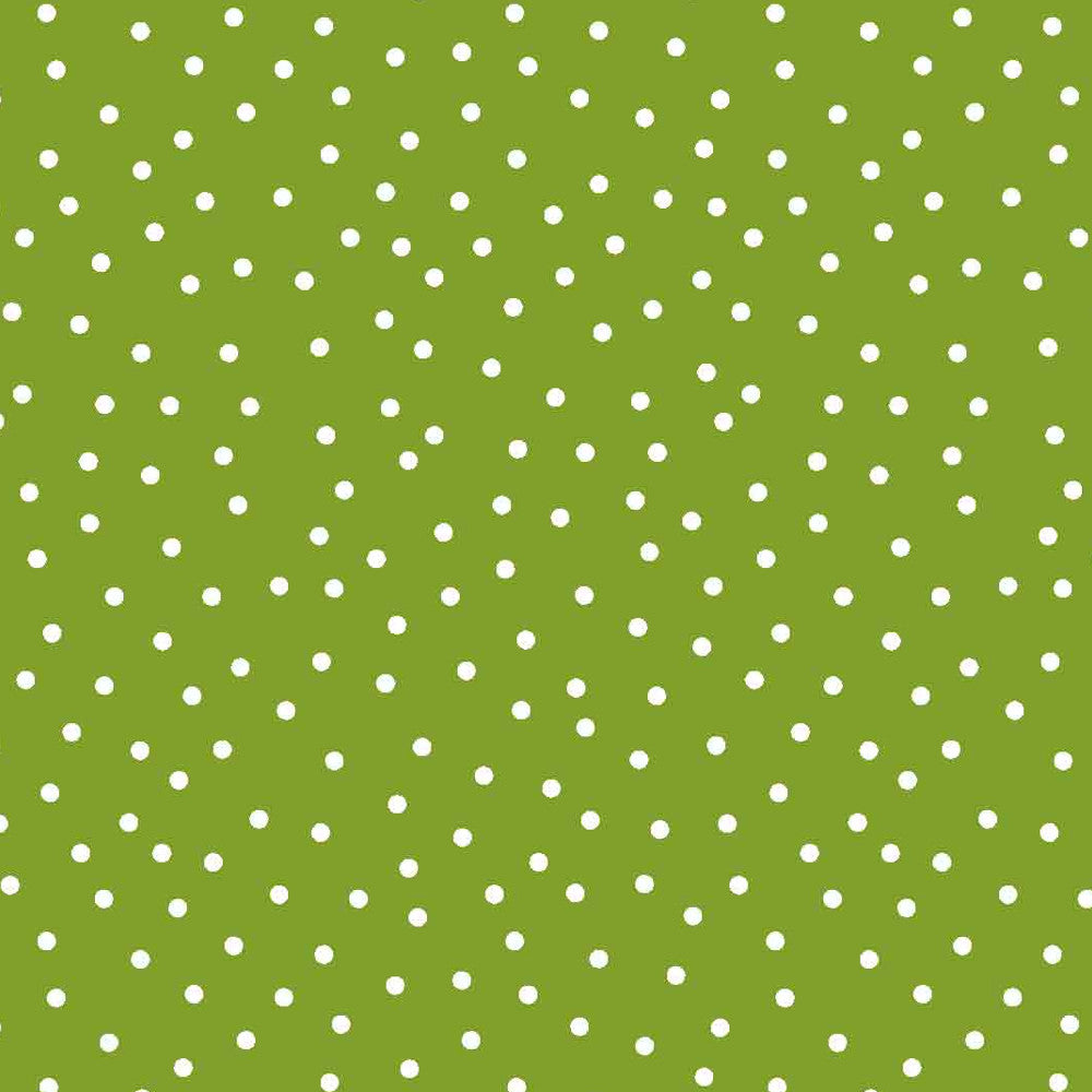 Prikk Grønn - Voksduk med hvite prikker