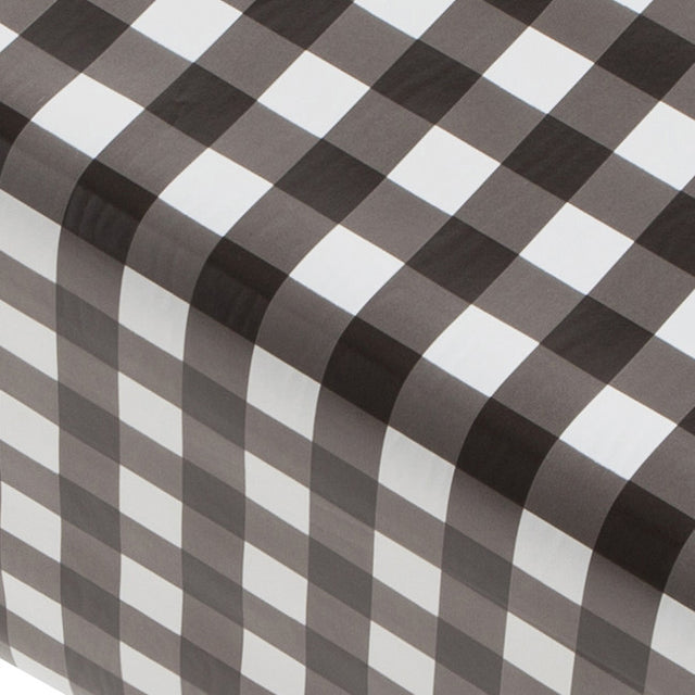 Vito Block rutet voksduk svart hvit