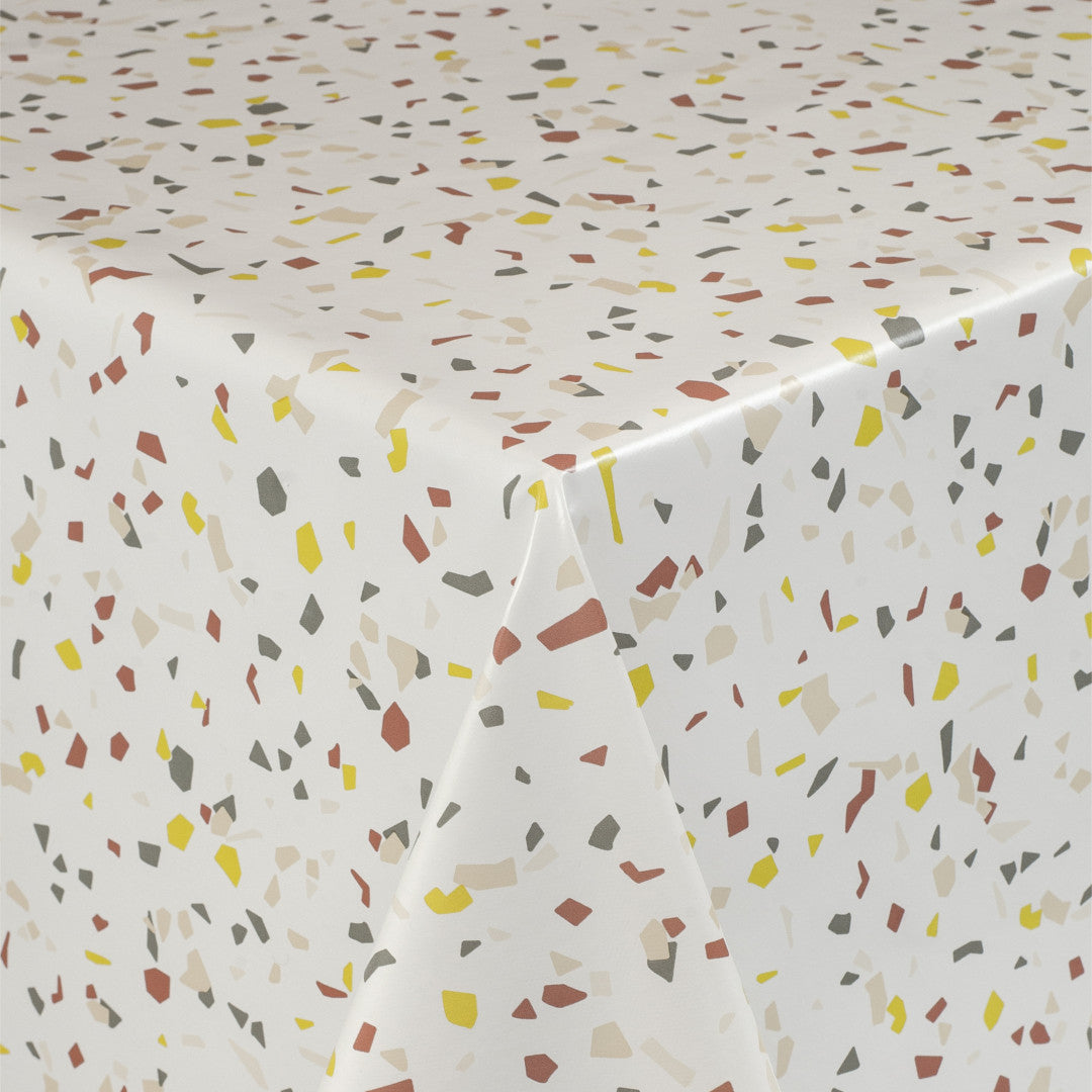Vaxduk med Terrazzomönster - Vit