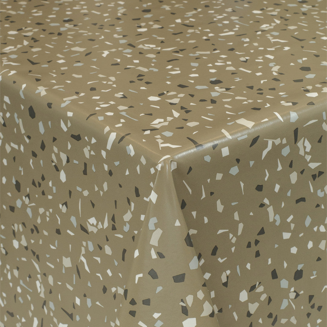 Voksduk med terrazzo-mønster – Taupe