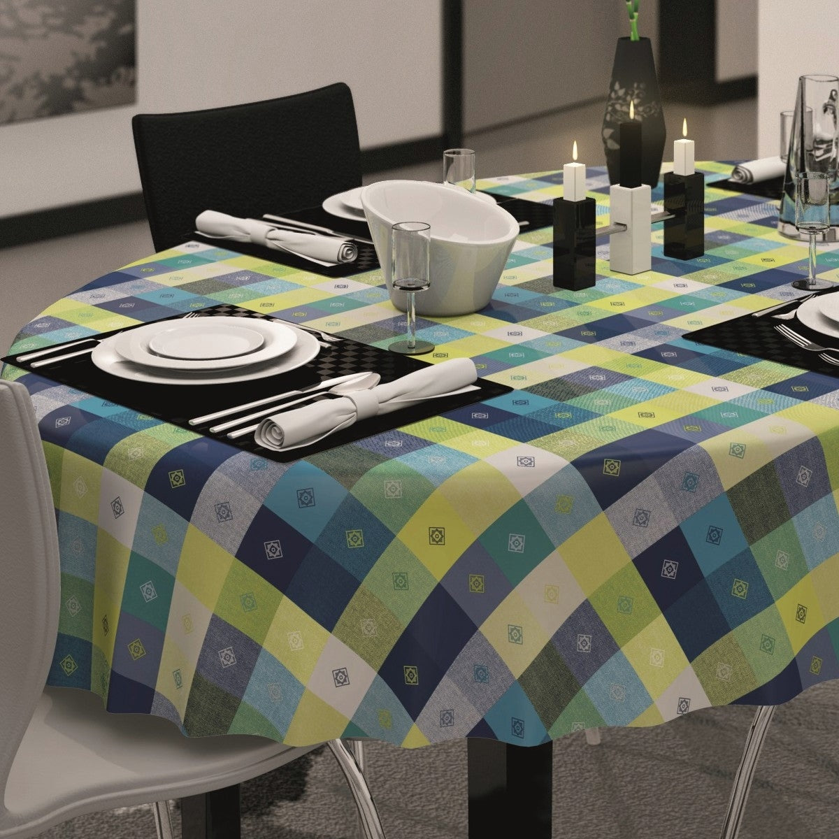 Victor Blå, voksduk med ruter