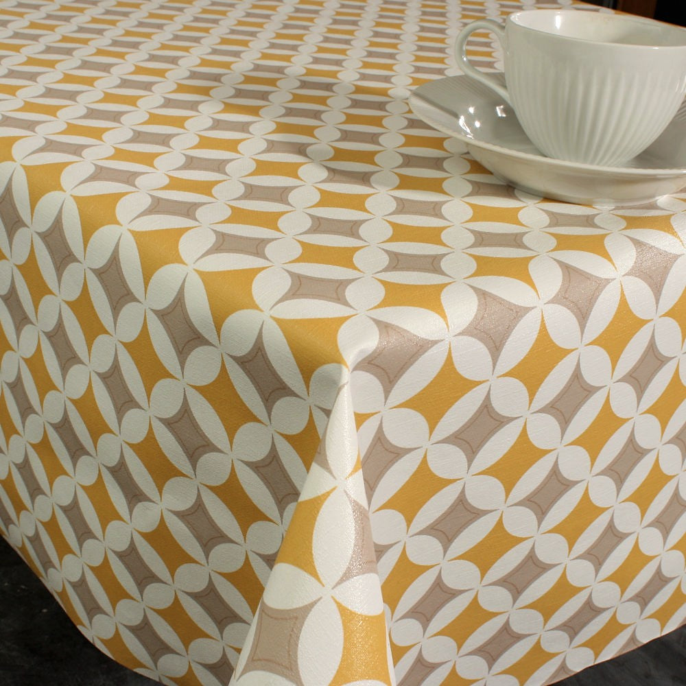 Voksduk Amera grå og gul