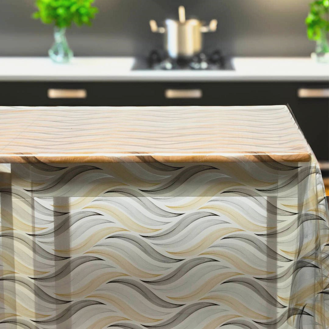 Waves, klar plastduk – Gjennomsiktig voksduk med bølgemønster