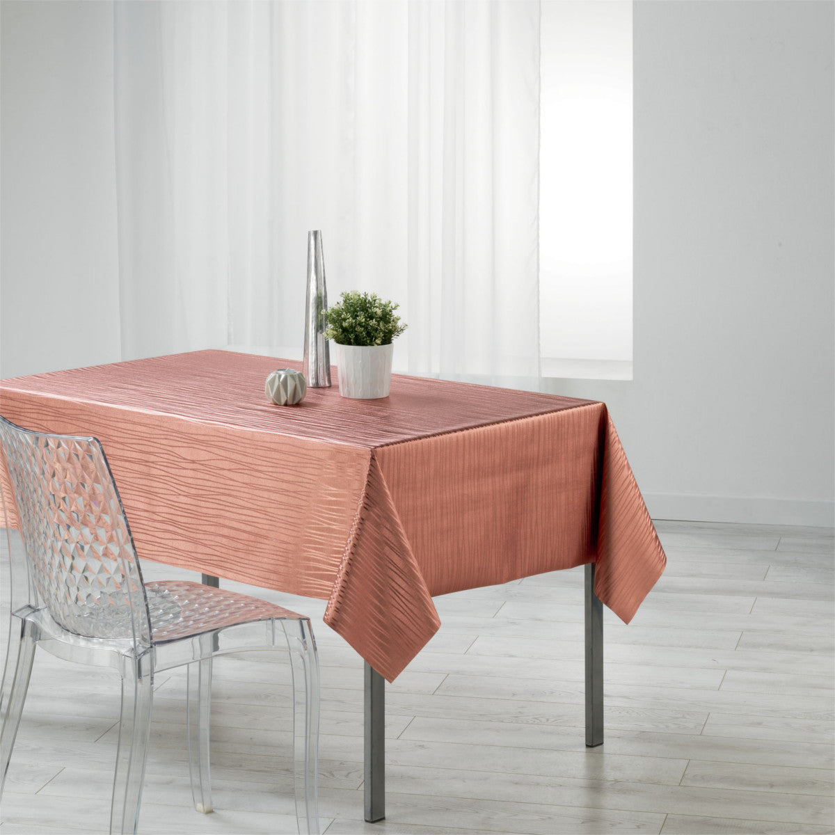 Metallise Wavy pink – voksduk, 140 x 240 cm