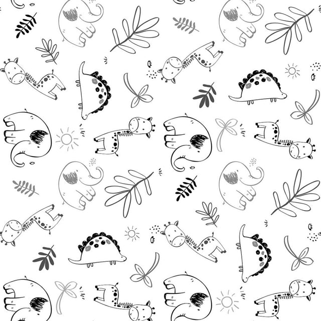 Zoo Hvit – Mal selv voksduk med dyr