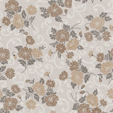 Misty Beige Flower – voksduk med snirklete blomster