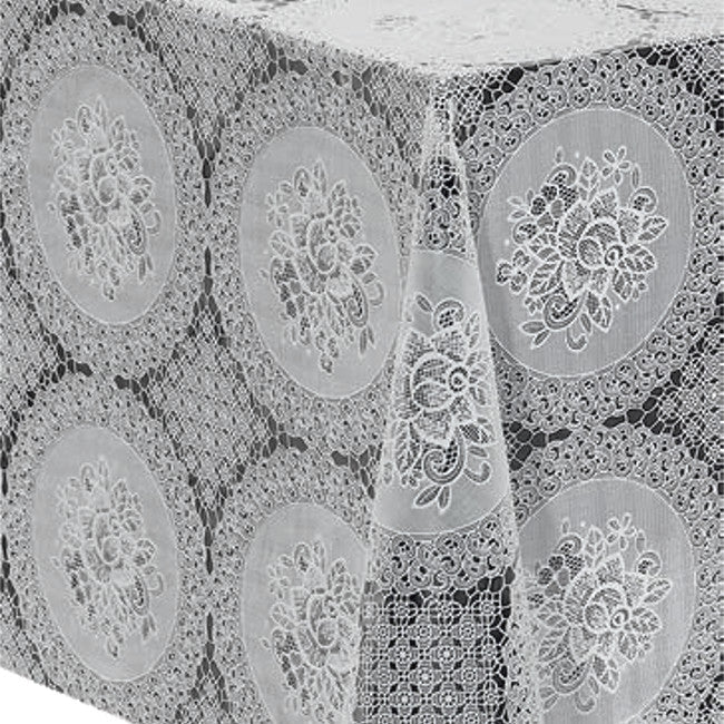 Blondeduk Lissy – Hvit blondeduk med vakre blondemønstre