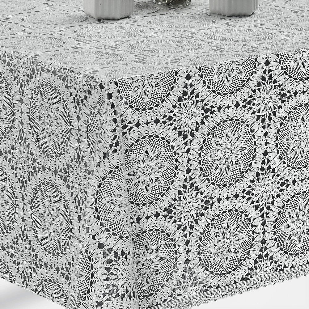 Blondevoksduk Dagny - Hvit blondeduk med stjerner