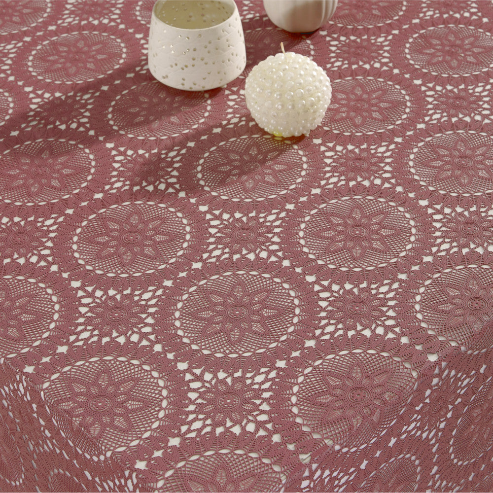 Blondevoksduk Dagny - Mørk gammelrosa blondeduk