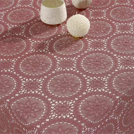 Blondevoksduk Dagny - Mørk gammelrosa blondeduk