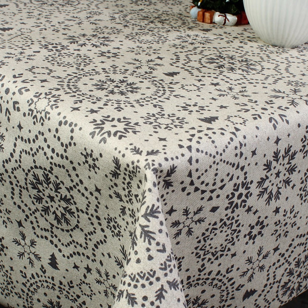 Bredle Grå - Vakker juleakrylduk med lurex 150 cm bred