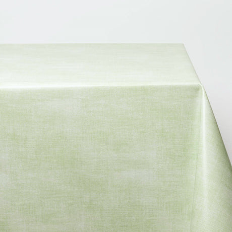 Note Vårgrønn - Ensfarget glatt voksduk med linlook
