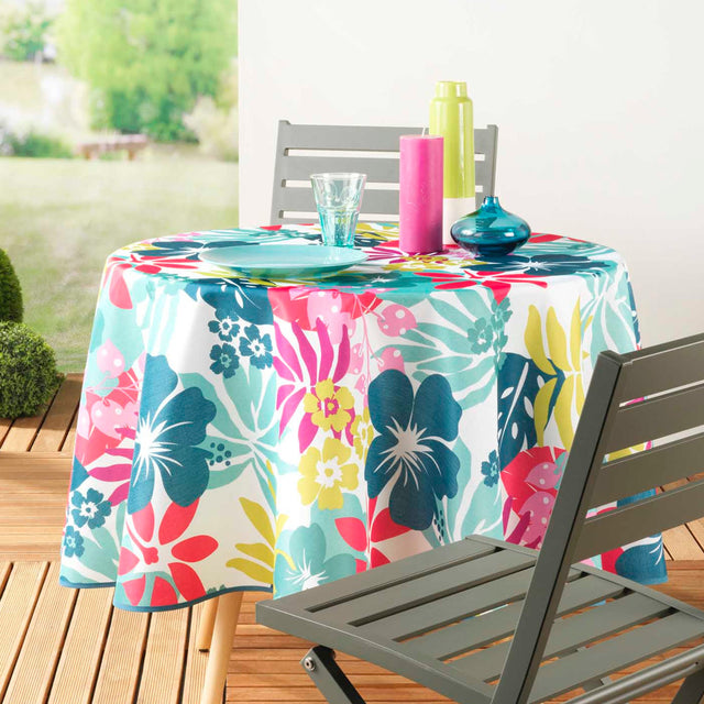 Hawai White – Ø 180 cm, rund duk med flekkavvisende behandling