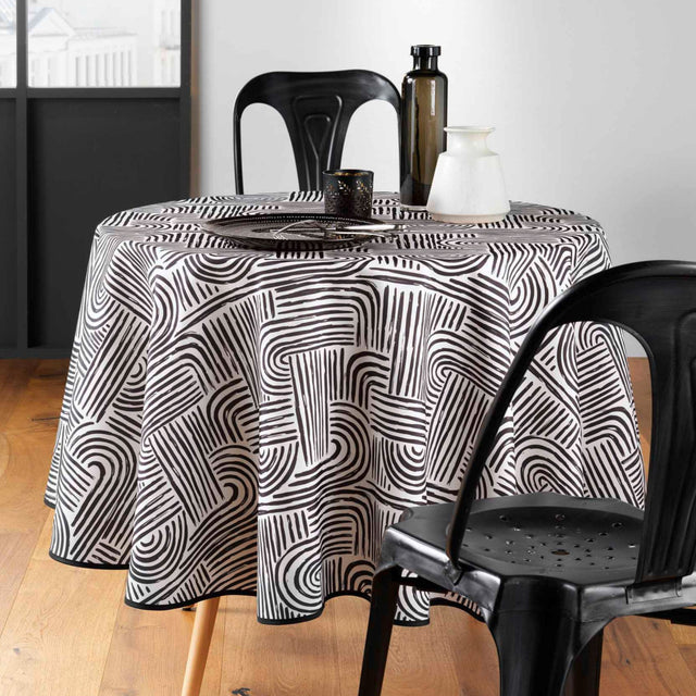 Pandore Black – Ø 180 cm, rund duk med flekkavvisende behandling