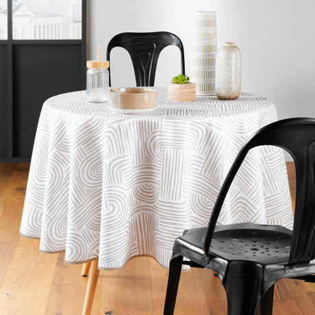 Pandora Naturel – Ø 180 cm, rund duk med flekkavvisende behandling