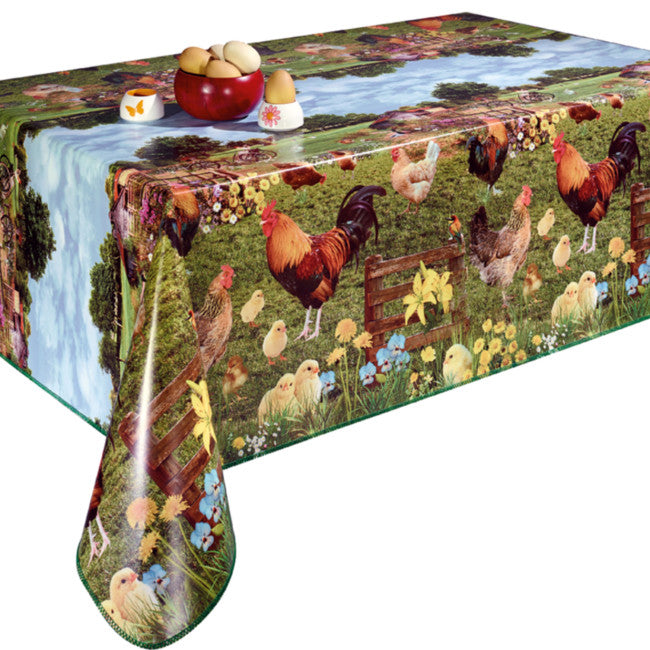 Hønsegården voksduk med høner