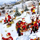 Julevoksduk - Voksduk med jul og gaver i snøen