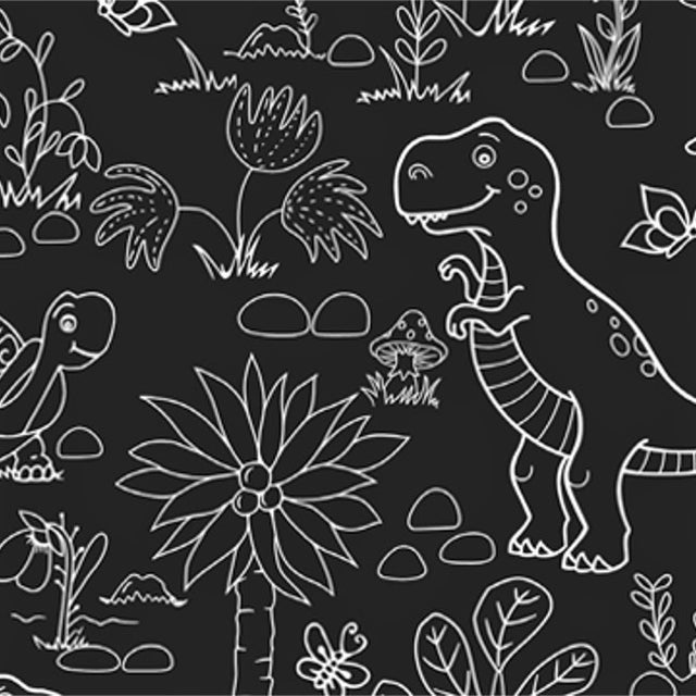 Sort tavlevoksduk – Dino og Skilpadde