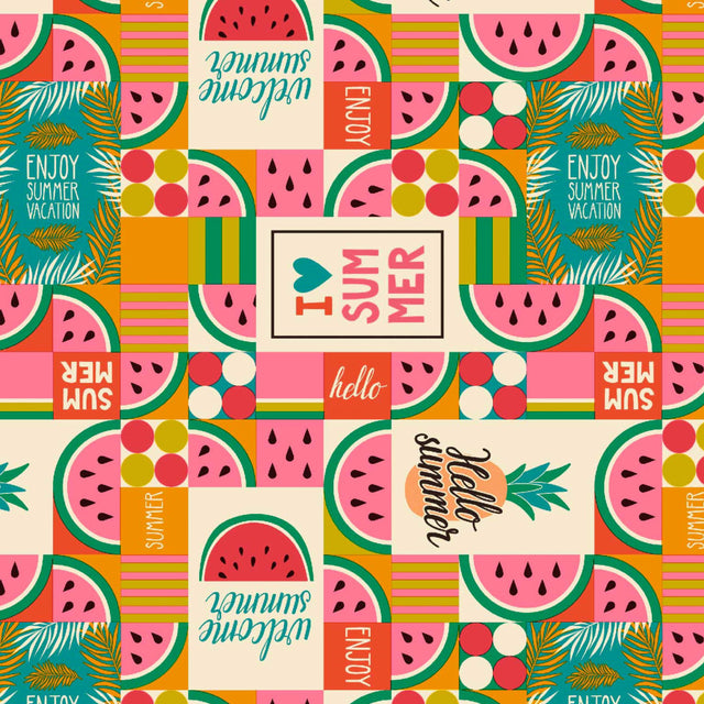 Vild med sommer - Voksduk med herlig sommerstemning