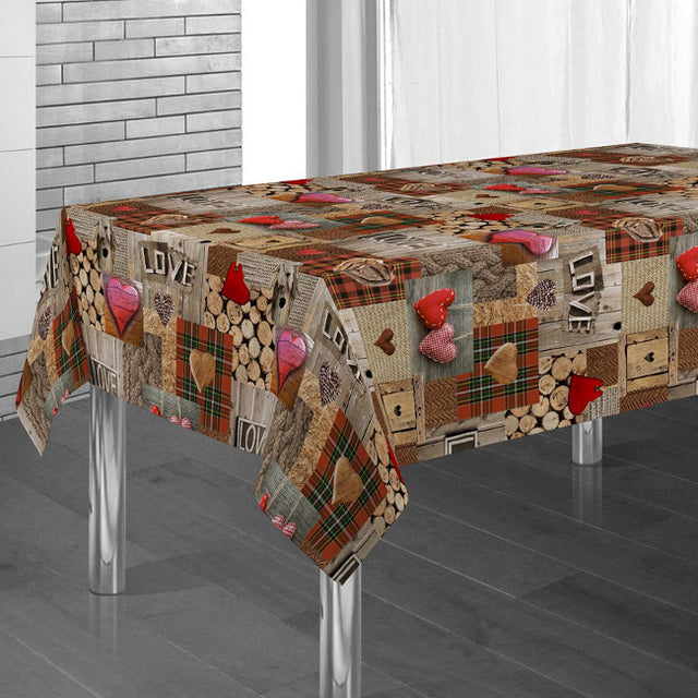 Love rød. Ekstra bred voksduk, 160 cm