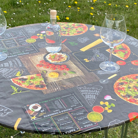 Mums Pizza - Rund voksduk med strikk