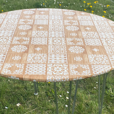 Kakler Gyldenbrun - Rund voksduk med strikk