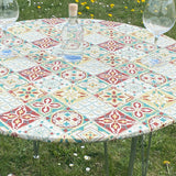 Skønne Kakler Grønn - Rund voksduk med strikk