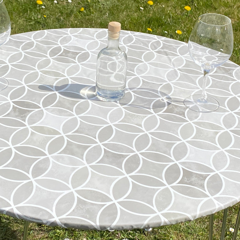 Circle Graphics Grå - Rund voksduk med strikk